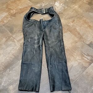 Hardly Davidson Genuine Leather Small Women's Chaps Side Lace w/ Snaps & Zipper